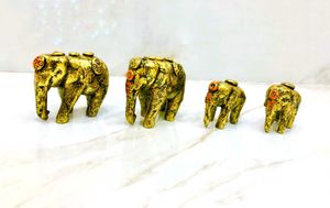 (Combo Set Of 4)Elephants family decor Showpiece