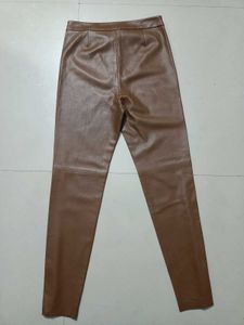 Brown Faux Leather Pants Zara Showroom Condition