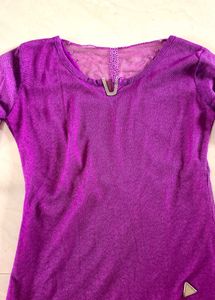 Purple Net Long Sleeve Top