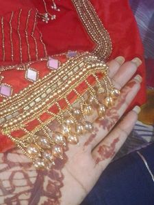 Red Embellished Saree Blouse