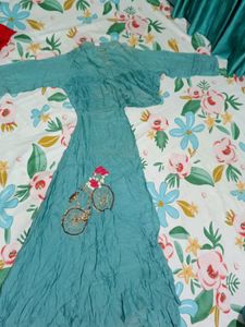 Aqua Dress with Bicycle Detail
