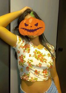 Backless Floral Crop Top
