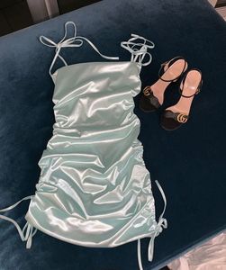 Satin blue mini dress, size small