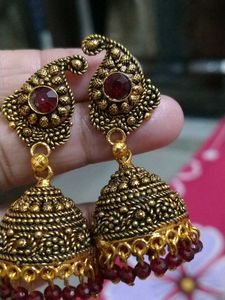 Antique Gold Jhumka Earrings