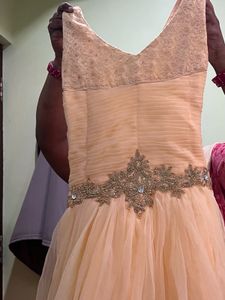 Elegant Peach Ethnic Gown