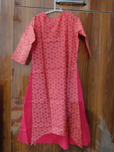 Orange Embellished Kurta