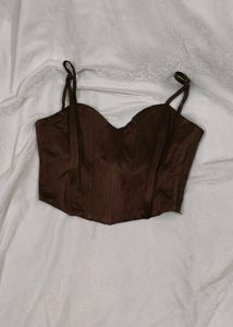 Zara Brown Corset Top