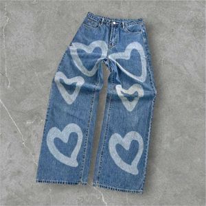 📌Y2K Heart Print Denim