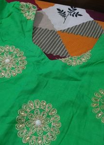 Green Embellished Suit With Heavy  Dupatta