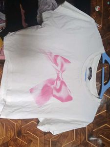 Cute White Tee with Bow