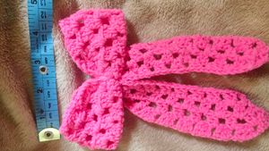 Pink Crochet Hair Bow
