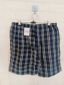 Blue Plaid Shorts