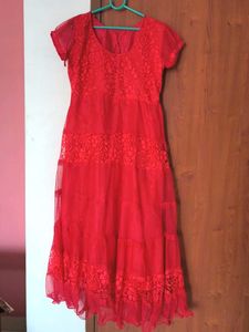 Red anarkali kurta