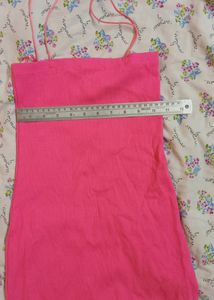 Zara ribbed Strappy Hot Pink Dress