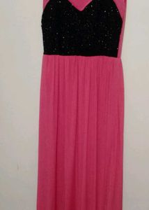 Pink &amp; Black Sequin Maxi Dress