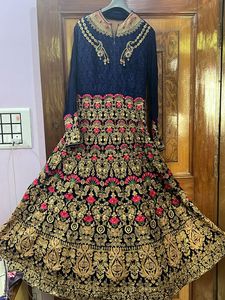Sale For Eid Only Heavy Embroidered Navy Blue Gown