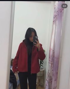 Maroon Velvet Hoodie jacket