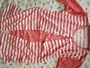 Pink and White Striped Top