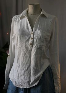 Zara White Button-Down Top