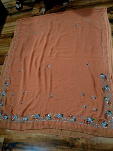 Elegant heavy Peach Saree