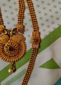 2 Layered Peacock Design Pendent Set