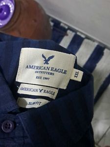 American Eagle Navy Corduroy Shirt