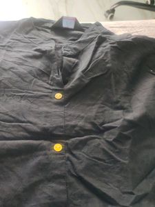 Black Kurti With Brown Buttons Completely New