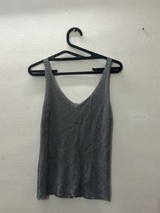 COMBO-Blue And Grey Knit Tank Top