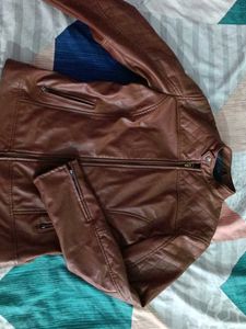 Brown Faux Leather Jacket