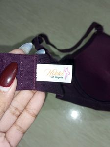 purple lightly padded bra