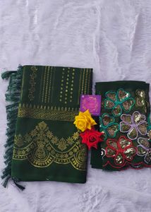 Elegant!.. 😍 New Geogette Saree With Blouse