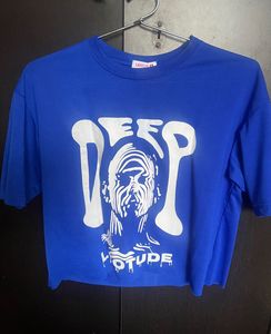 Royal blue crop T-shirt