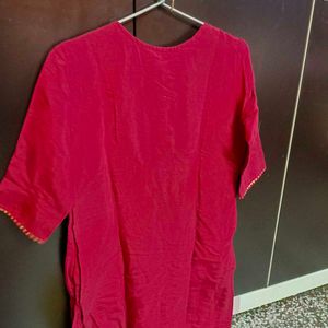 Maroon Kurta Pant Set - Size - 38/Large