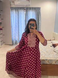 Purple Anarkali Dress With Dupatta