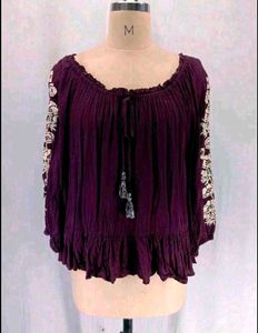 Floral Embroidered Baggy Top