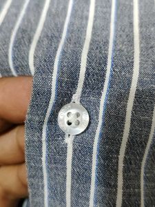 Hugo Boss Striped Band Collar Long Sleeve Shirt