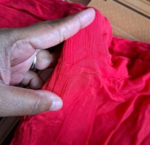 Dot&#39;s Coral Crush Fabric Top