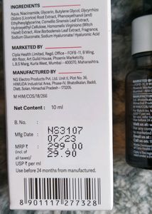 Rivela Niacinamide+ Hyaluronic Acid Serum (10ml)