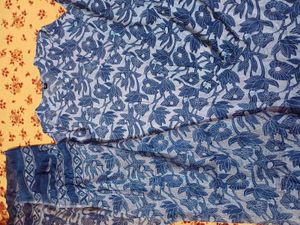 Blue Floral Kurta Set