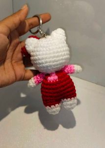 Crochet Hello Kitty Keychain 💕
