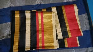 Golden Zari Work Cotton Saree ❤️