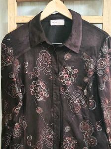 Brown Embroidery Work  Size-36