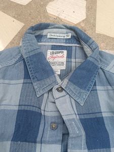 Lee Cooper Blue Plaid Button Down Shirt