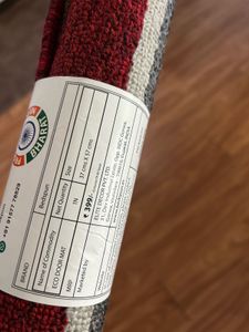 Burgundy Striped Floor Mat