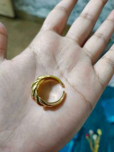 croissant💍 Gold Twisted Rope Rin