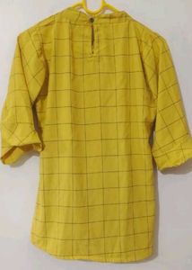 Yellow Plaid Tunic Top