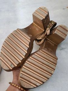 MAZI Gold Embellished Sandals