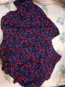 Bright Navy Blue and Red Top