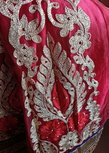 Red &amp; Gold Embroidered Indian Lehenga Skirt