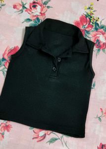 Stylish Black Crop Top 🔝